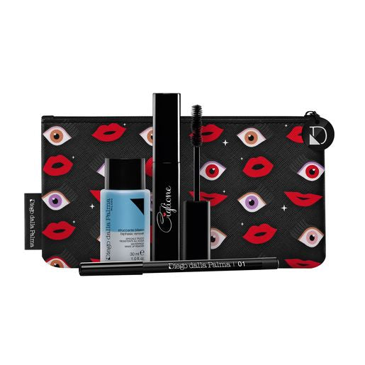 Perfect Eyes Kit- Ciglione Lash Booster Mascara 111 + Matita Occhi 01 12 Cm + Struccante Bifasico Mini Size + Eye&amp;Lips Black Pochette