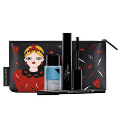 Ciglione Eyes Kit - Ciglione Lash Booster Mascara 111 + Matita Occhi 01 12 Cm + Mini Struccante Bifasico Speciale Trucco Resistente All’acqua + Pochette - Nero